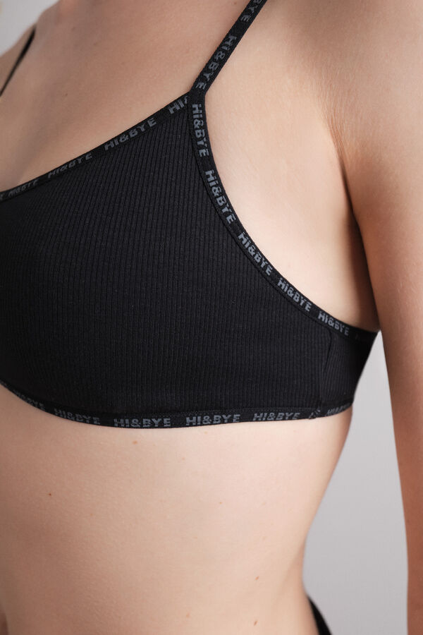 HI&BYE Sujetador top algod&oacute;n copas extra&iacute;bles negro negro