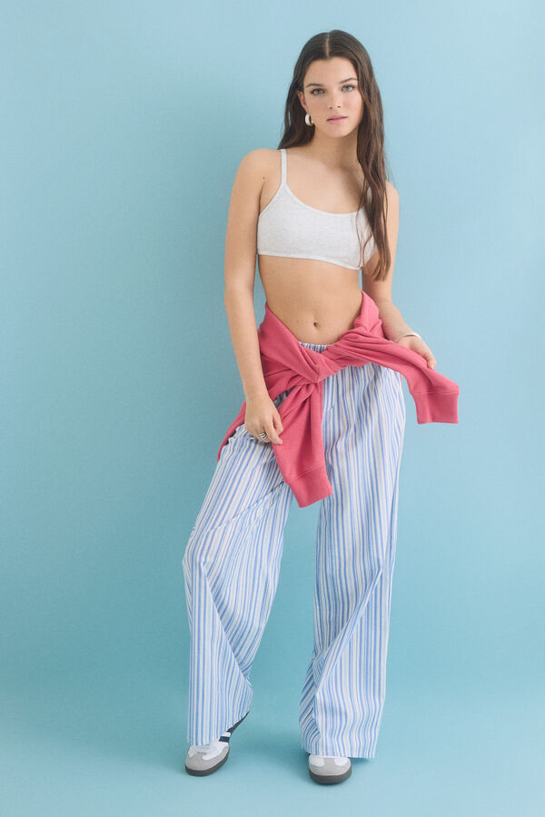 HI&BYE Top de soutien de algodão com copas removíveis em cinza cinzento