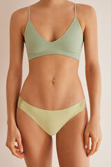 Women'secret Tanga Clean Cut encaje kaki kaki