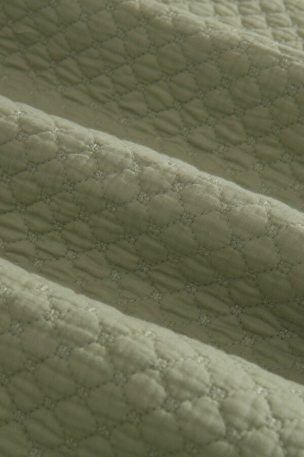 Textura Colcha acolchada algod&oacute;n. Cama 180-200cm. verde