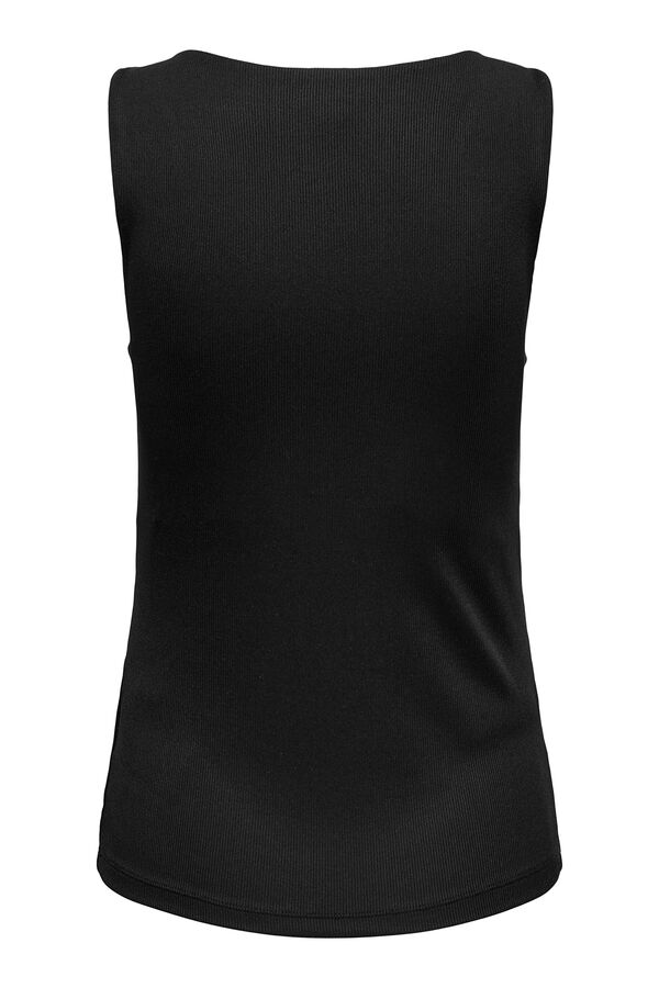 Only Maternity Top de alças com gola assimétrico para maternity preto