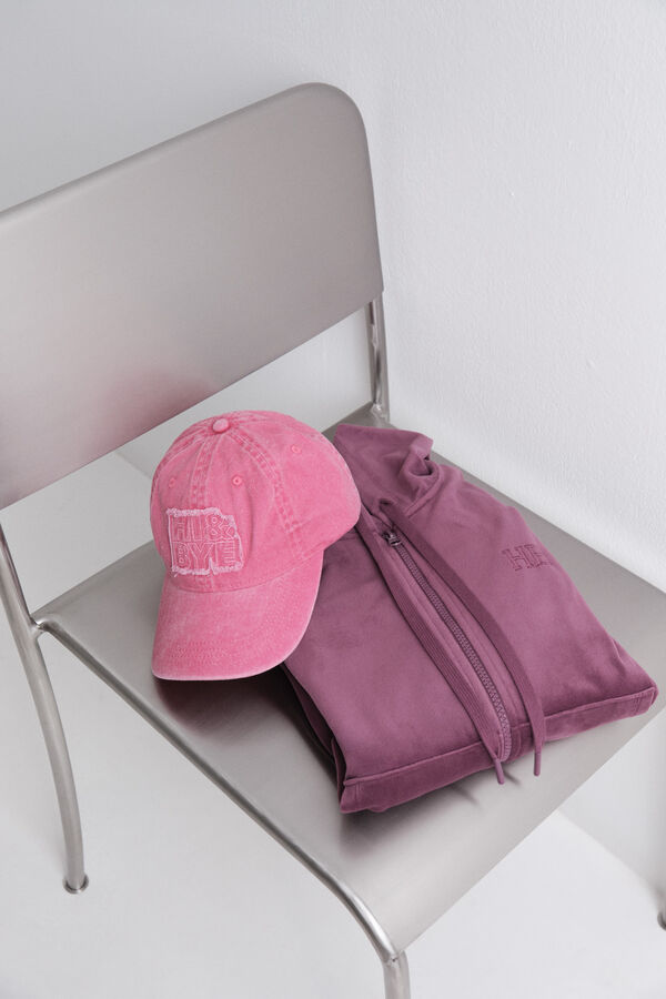 HI&BYE Gorra algod&oacute;n logo bordado rosa rosa