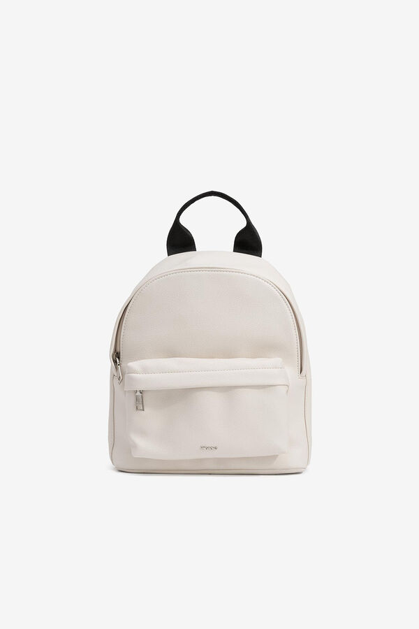 Vilanova Mochila de Piel Pint&eacute;tica marfil