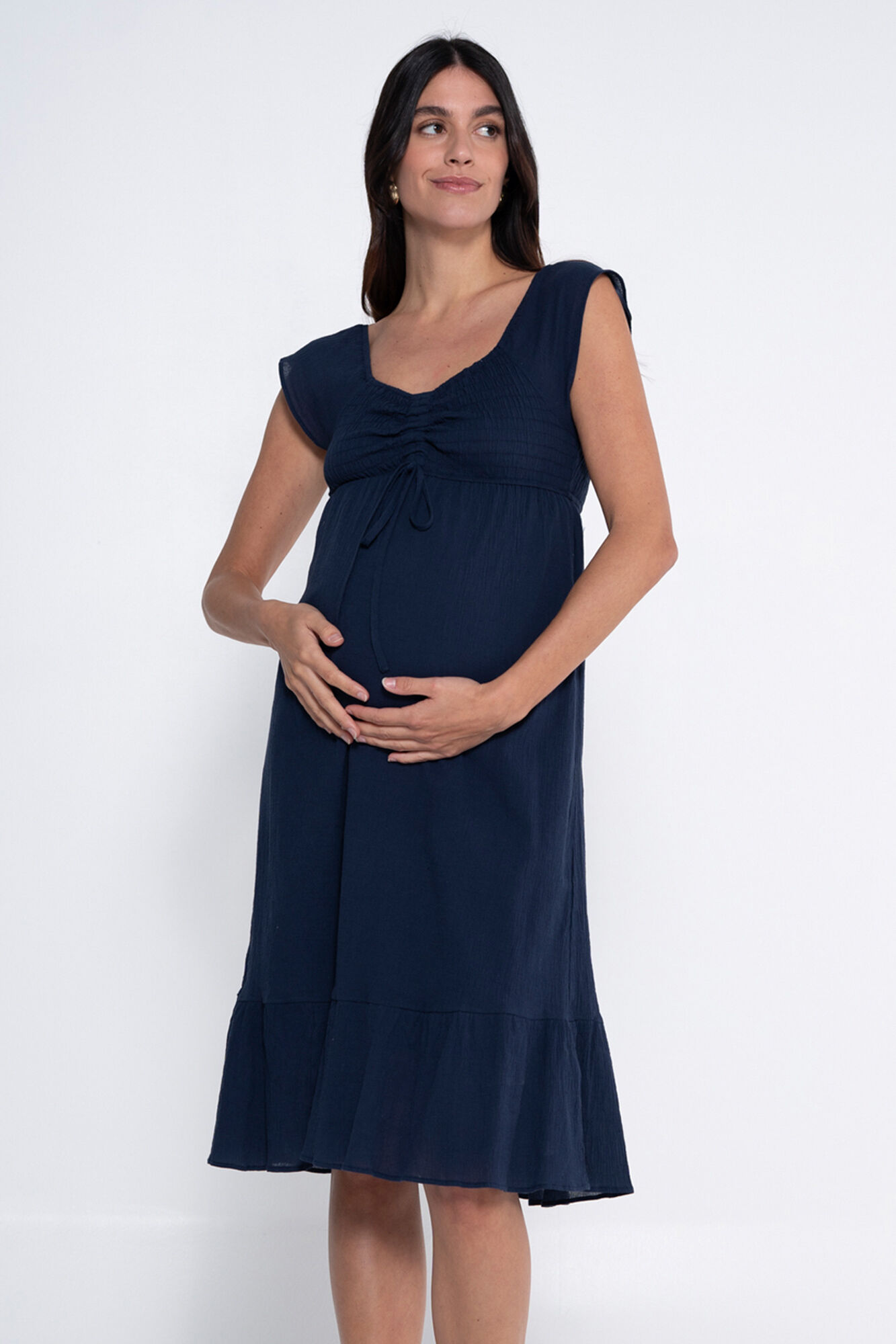 Ohma! Vestido premam&aacute; corto con smock