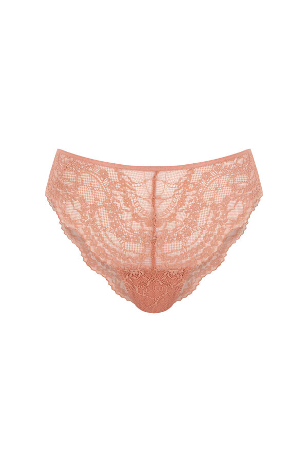 Women'secret Cueca de renda laranja cl&aacute;ssica vermelho