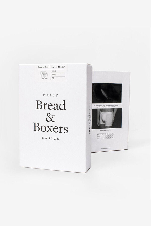 Bread & Boxers Pack de 2 boxers modais el&aacute;sticos ecol&oacute;gicos brancos branco
