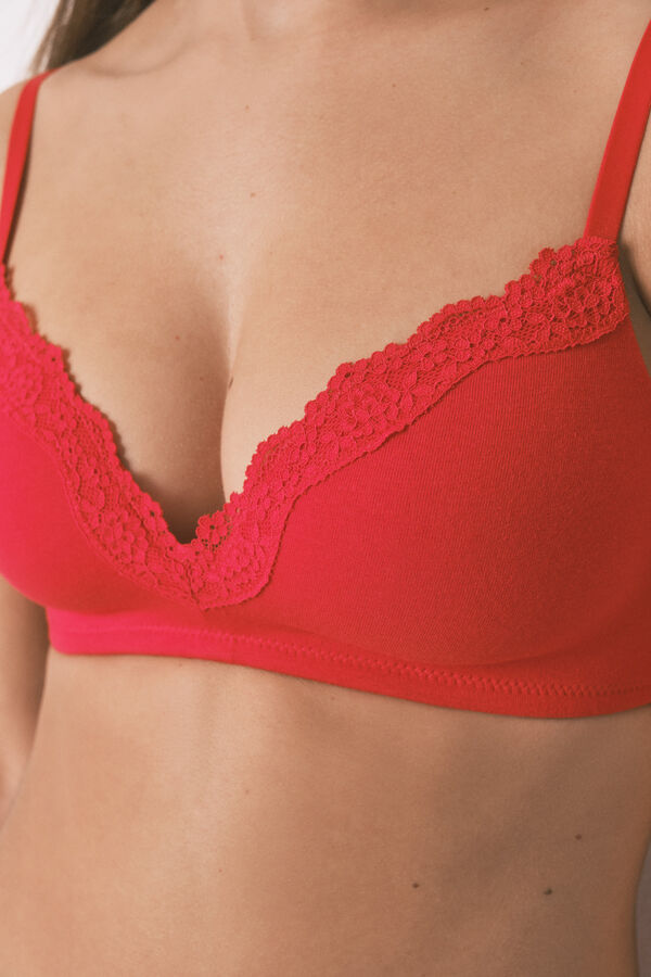 Women'secret Soutien triangular de renda vermelha CHARMING vermelho