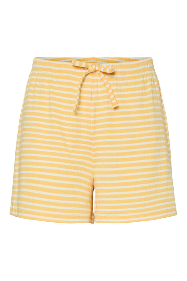 Pieces Shorts riscas amarelo