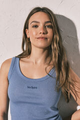 Women'secret Camiseta tirantes canal&eacute; lurex azul azul