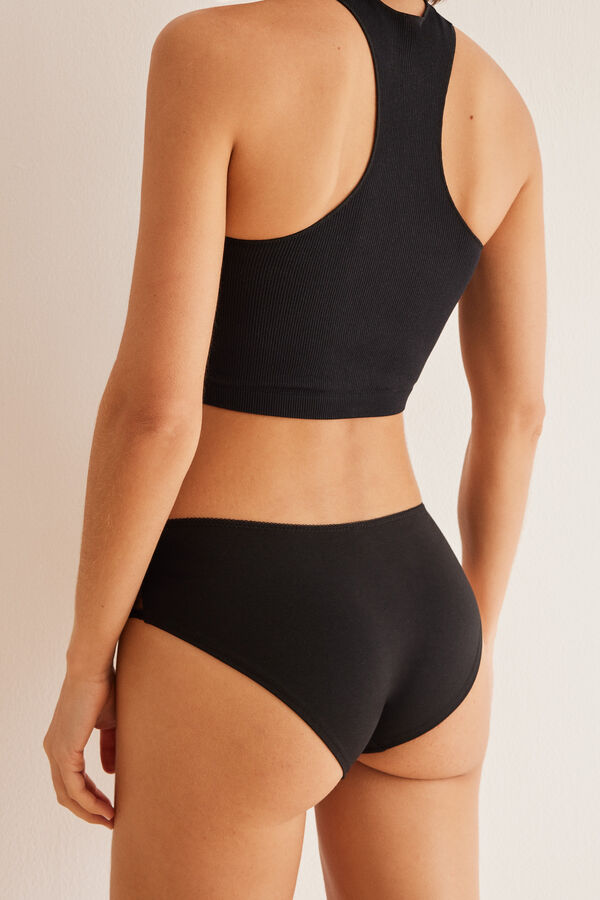 Women'secret Braga ancha algod&oacute;n negra negro