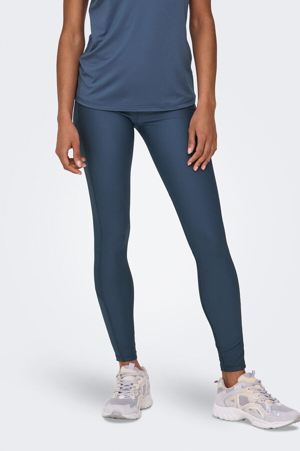 Only Play Leggings esportivas de cintura alta com bolso lateral azul