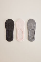 Women'secret Pack 3 meias invis&iacute;veis algod&atilde;o textura estampado