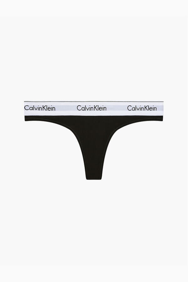 Calvin Klein Tanga cinturilla el&aacute;stica Modern Cotton negro