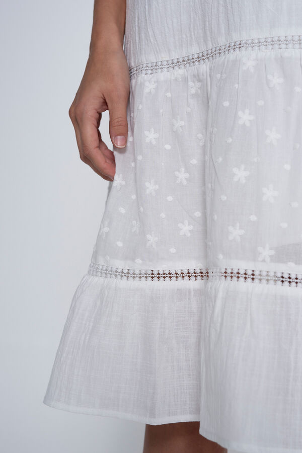 Ohma! Vestido de pré-mamã romântico com amamentação branco