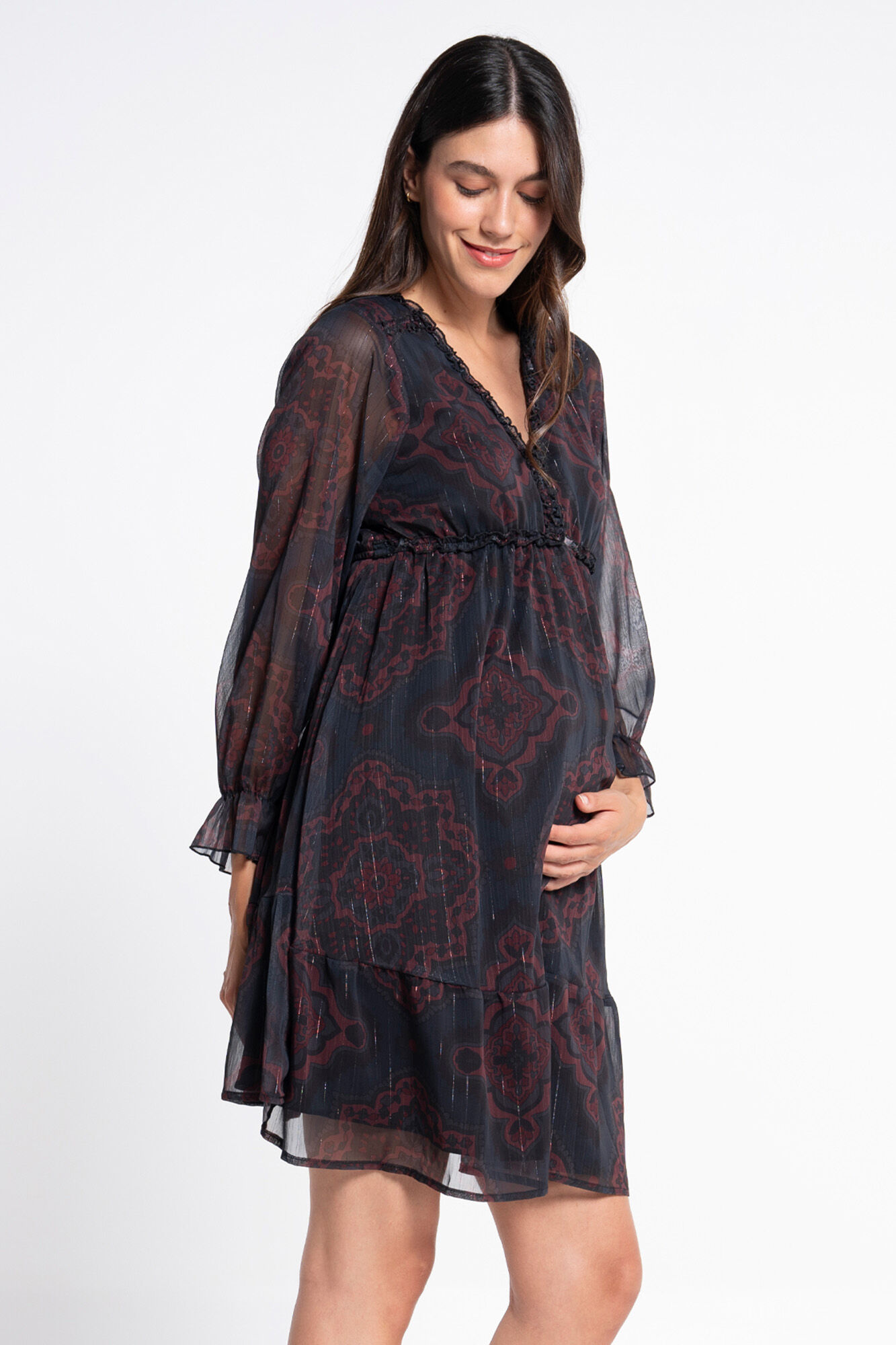 Ohma! Vestido premam&aacute; estampado boho