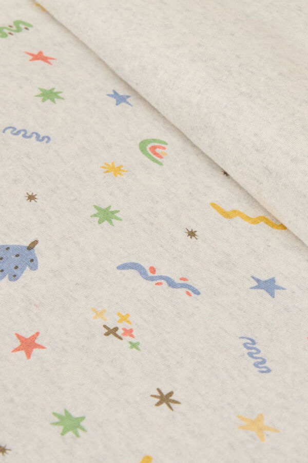 Textura Capa de edredão com malha arco-íris e estrelas cinzento