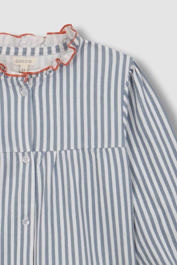 Gocco Pijama de raias com contraste azul azul