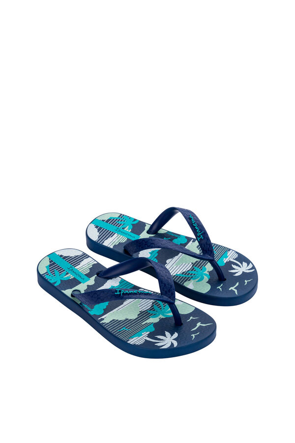 Ipanema Chinelos infantis estampado de ver&atilde;o azul