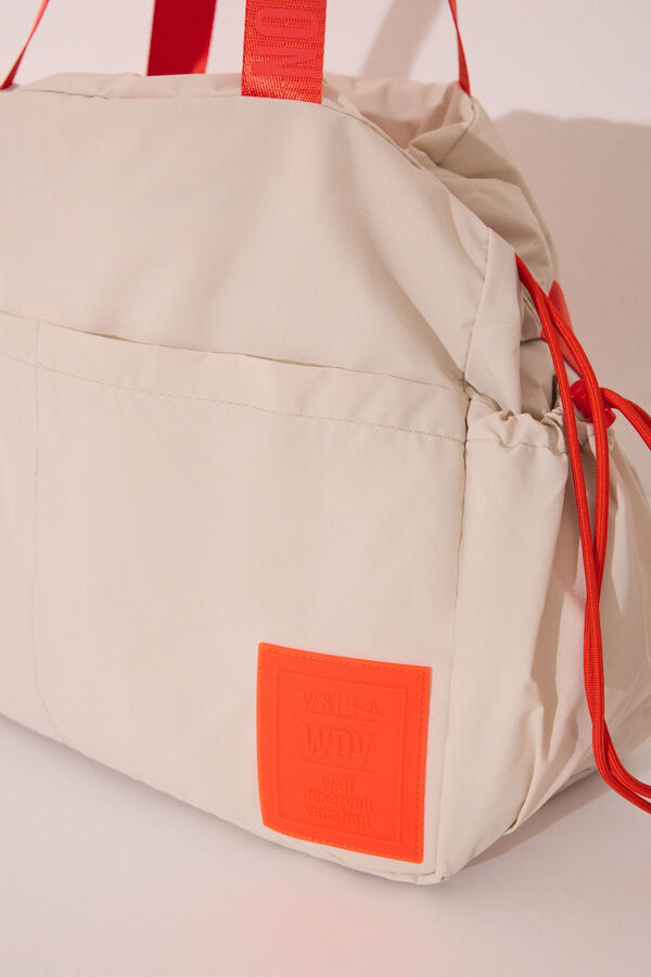 Women'secret Bolso multiusos nylon beige nude