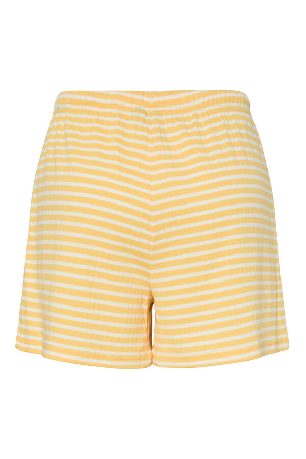 Pieces Shorts riscas amarelo