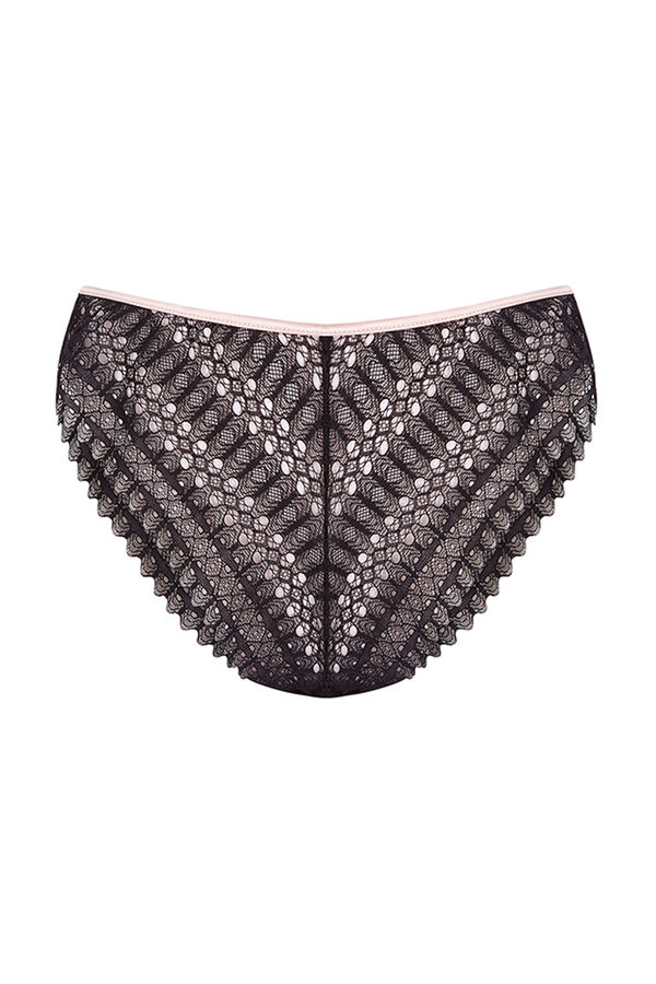 Women'secret Cuequinha larga culotte renda preta preto