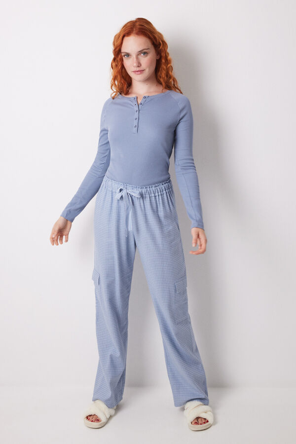 Women'secret Cal&ccedil;a cargo longa estampado azul