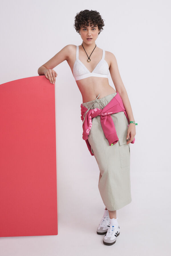 HI&BYE Soutien top triangular algod&atilde;o cinzento cinzento