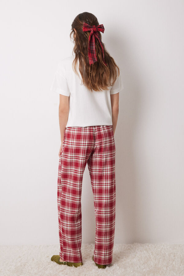 Women'secret Pantal&oacute;n pijama cuadros algod&oacute;n rojo estampado