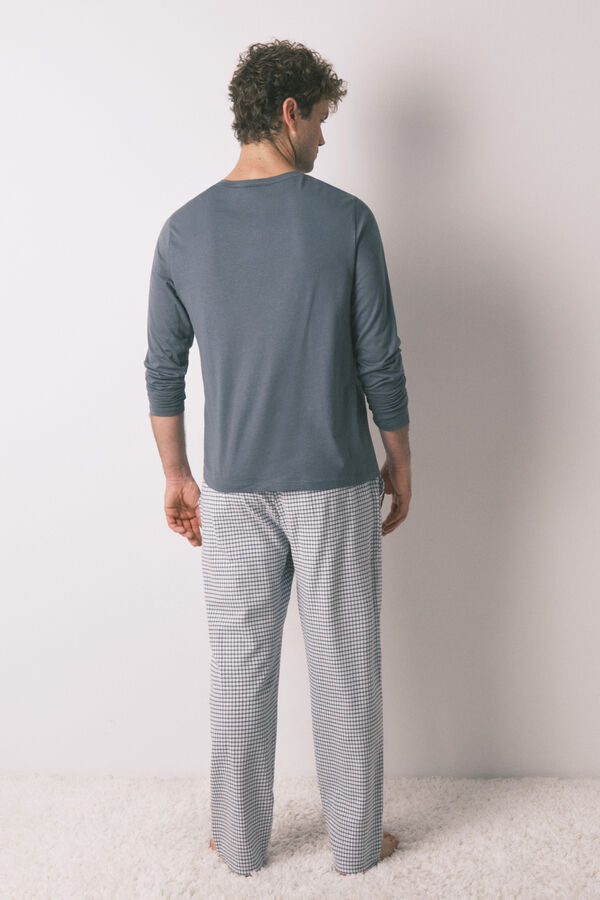 Women'secret Pijama comprido, 100% algod&atilde;o, xadrez verde verde