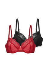 Dorina Pack de 2 sutiãs com aro e sem enchimento vermelho