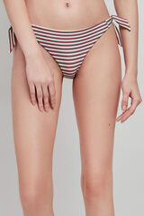 Gisela Cueca de biquíni ajustável com estampado de riscas multicolor estampado