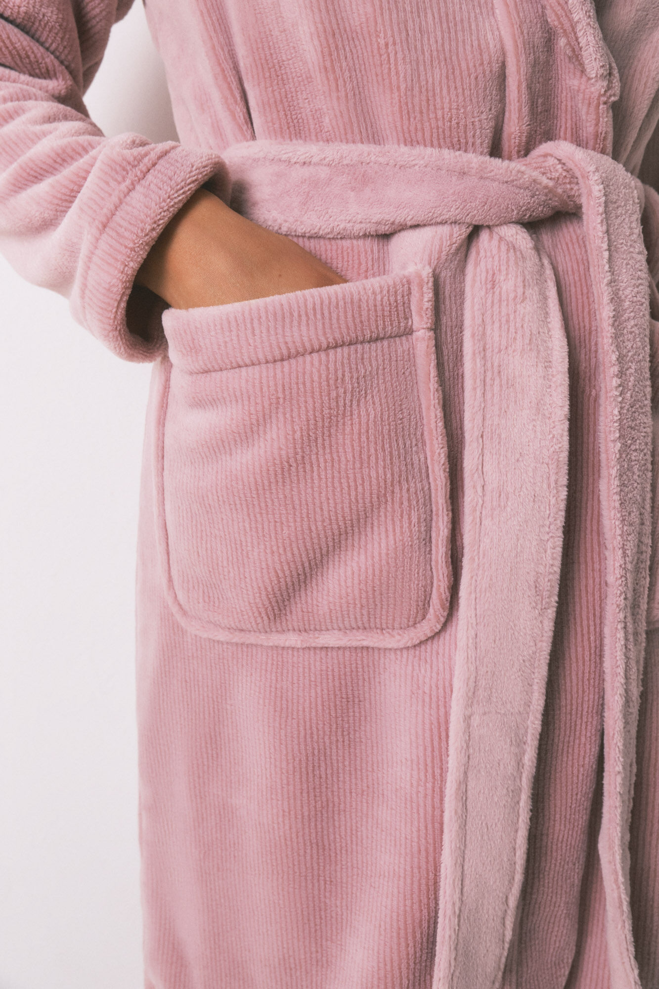 Women'secret Robe midi de l&atilde; polar rosa