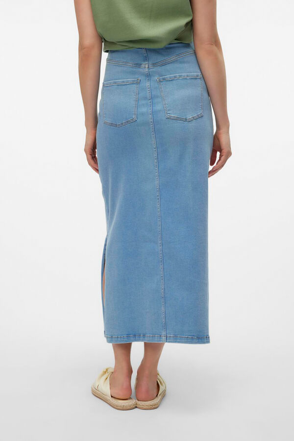 Mamalicious Falda larga denim maternity  azul