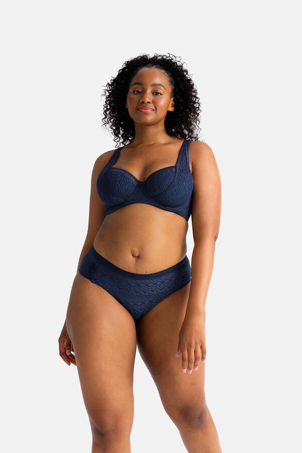 Dorina Top de bikini de ganchillo con relleno fino Kumasi azul