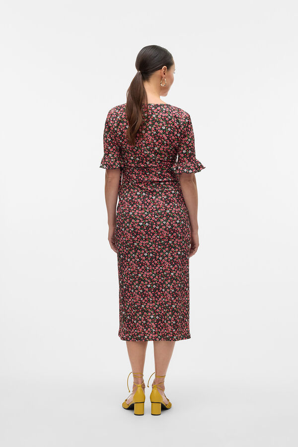 Mamalicious Vestido de maternity e amamenta&ccedil;&atilde;o de manga curta preto