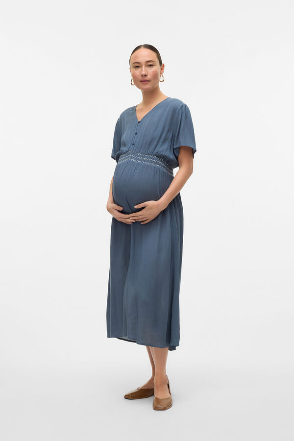 Mamalicious Vestido midi maternity y lactancia gris