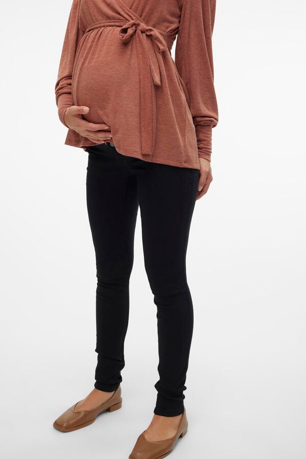 Mamalicious Cal&ccedil;as denim maternity  preto