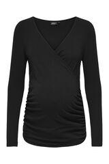 Only Maternity Top manga comprida maternity preto