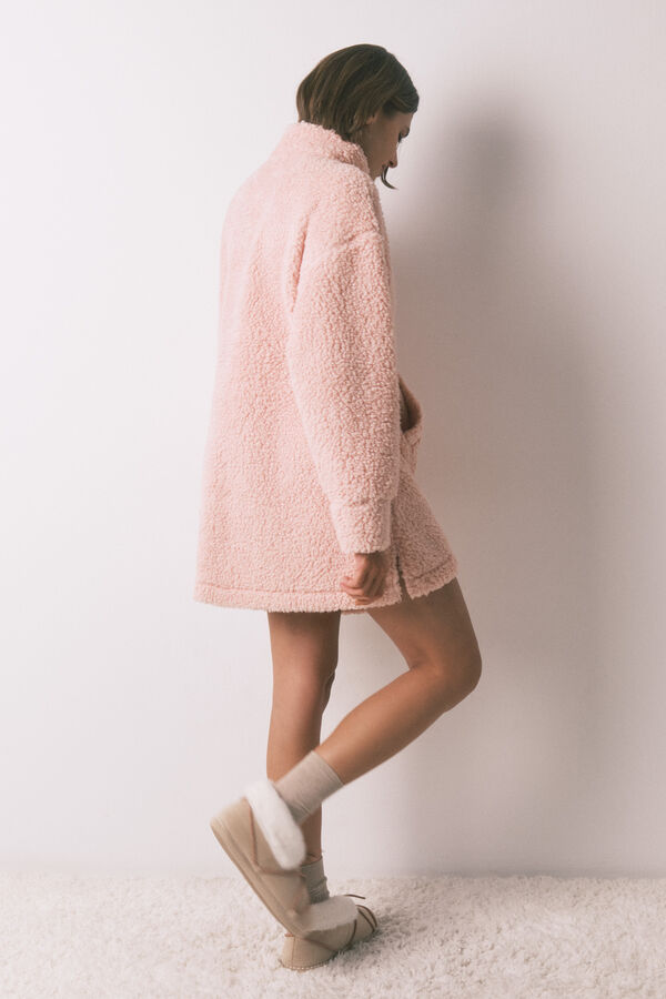 Women'secret Robe midi tecido pelo rosa rosa