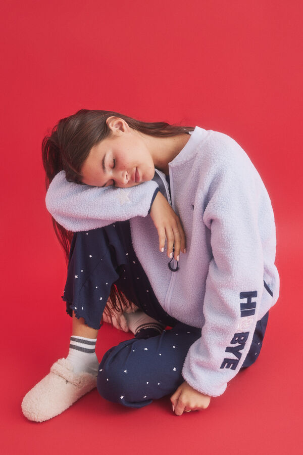 HI&BYE borrego bomber Sweatshirt azul