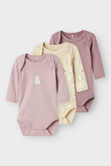 Name it Set de 3 bodies de bebe beige