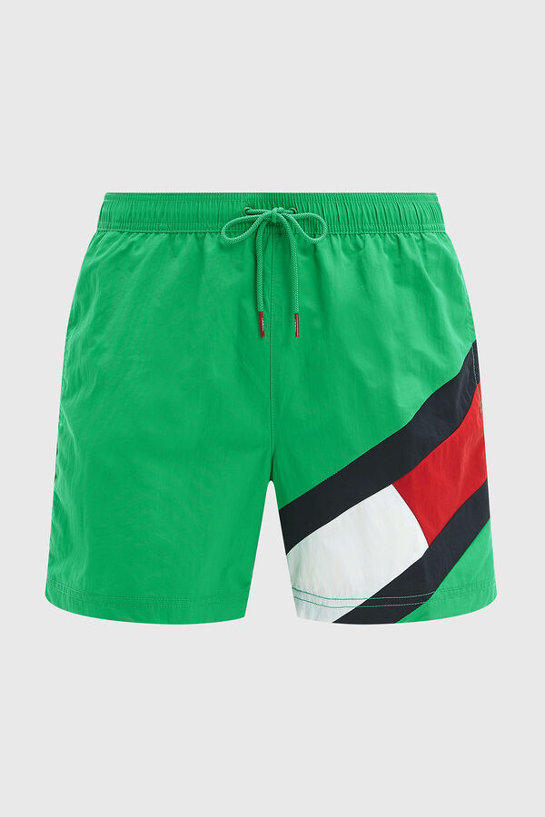 Tommy Hilfiger Ba&ntilde;ador largo medio bandera verde