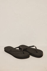 Women'secret Chanclas mujer efecto esparto negras negro