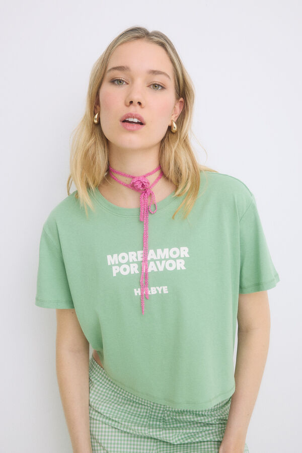 HI&BYE Pijama 100% algod&oacute;n cuadro vichy verde verde