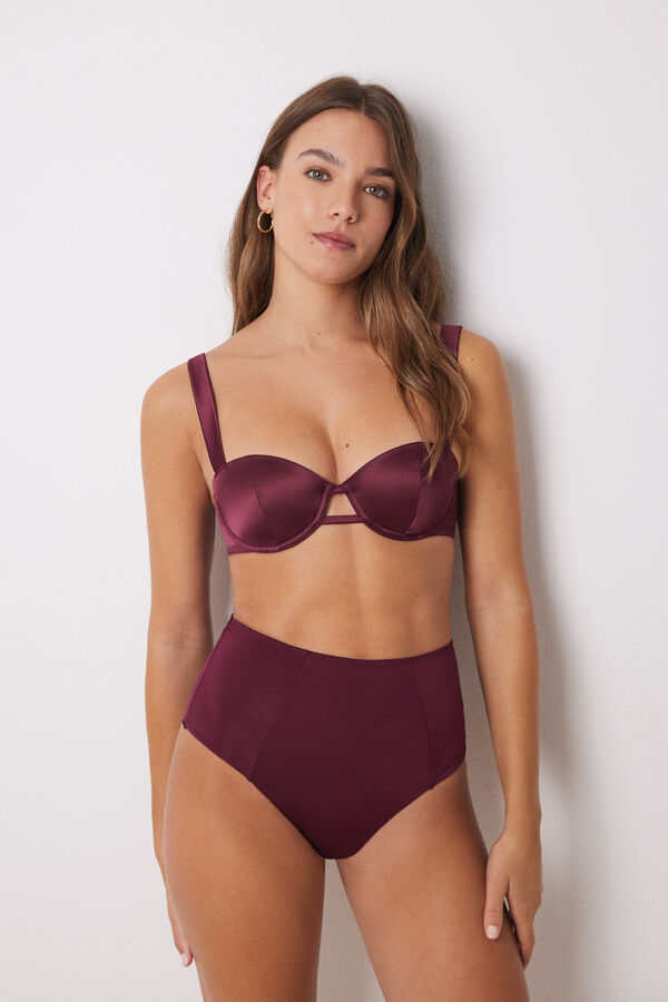 Women'secret Sujetador balconette BEAUTIFUL relleno y aro granate burdeos