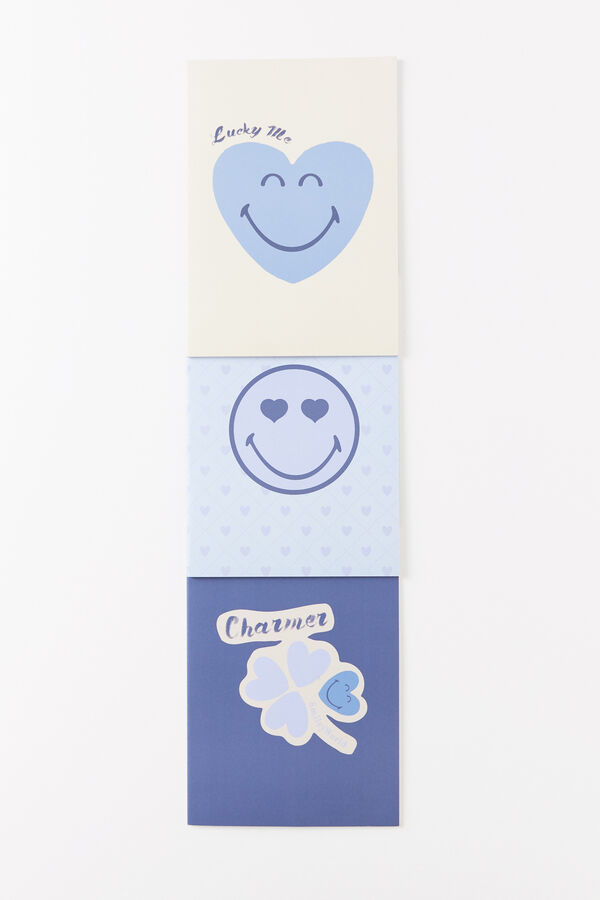 Women'secret Pack 3 libretas azules SmileyWorld&reg; azul