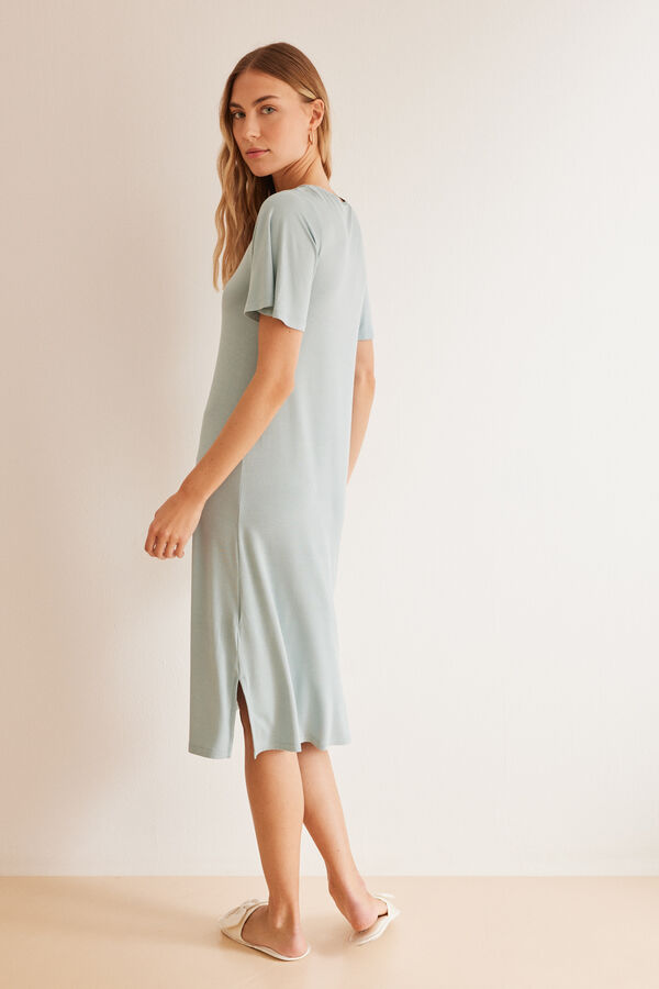Women'secret Camisa de dormir azul Ecovero&trade; verde