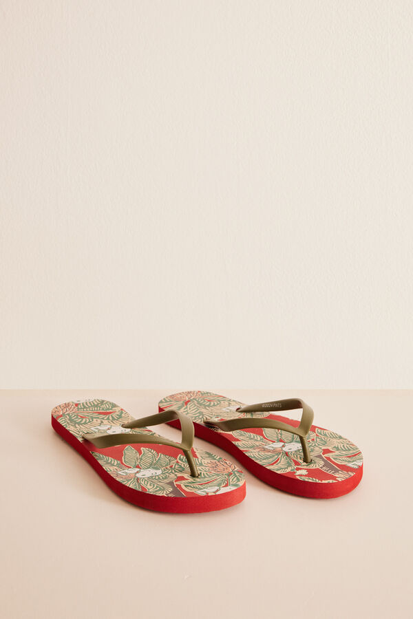 Women'secret Chanclas dedo kaki Snoopy estampado