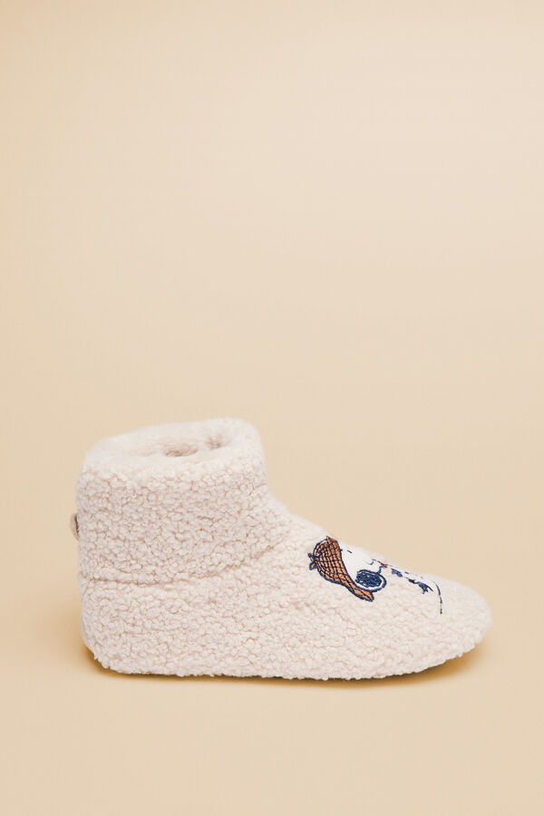 Women'secret Zapatillas casa bota Snoopy Sherlock nude