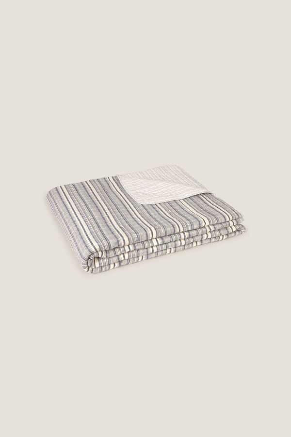 Textura Colcha a rayas azul